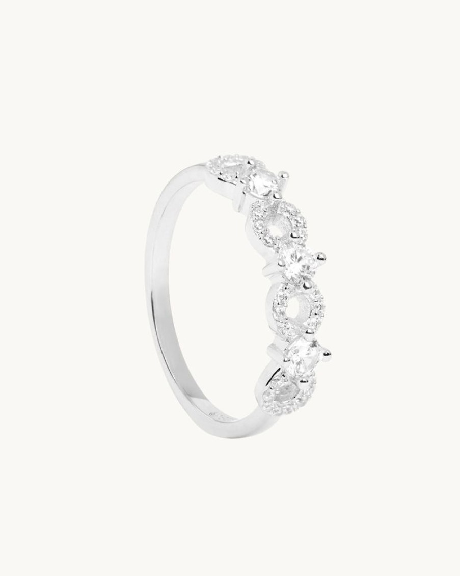 Joyas murona Finos | Anillo Plata Circonitas Brisa