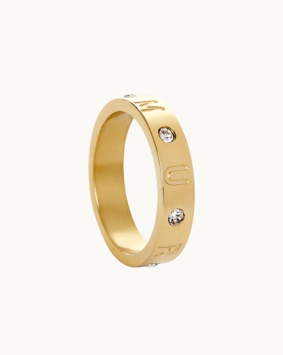 Joyas murona Con Circonitas | Anillo Dorado Iconic