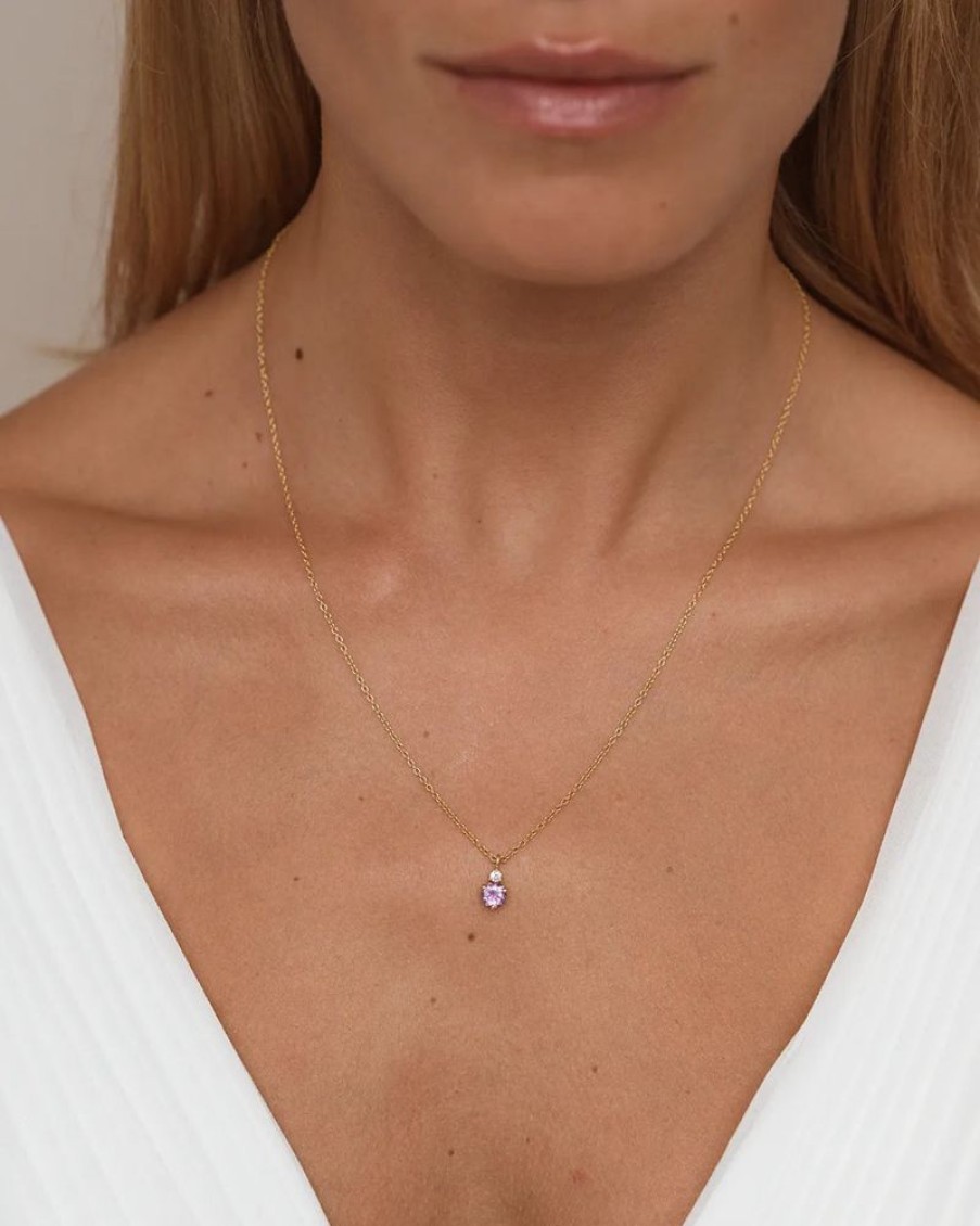 Joyas murona Minimalistas | Collar Birthstone Febrero - Amatista