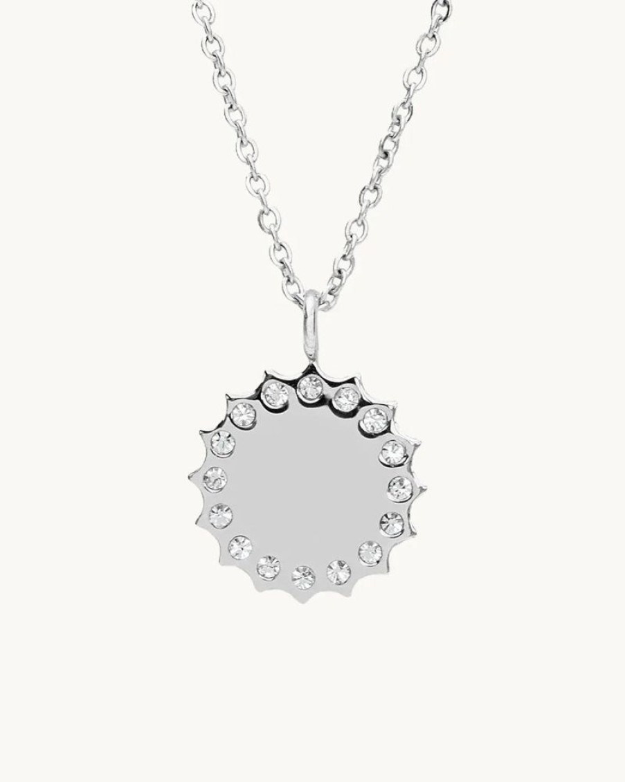 Joyas murona Minimalistas | Colgante Plateado Medalla Memory