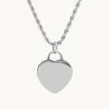 Joyas murona Minimalistas | Collar Plateado Corazon Amore