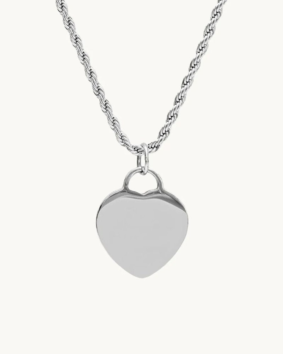 Joyas murona Minimalistas | Collar Plateado Corazon Amore