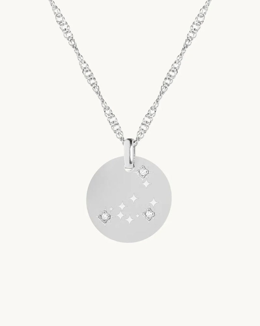 Joyas murona Minimalistas | Collar Plateado Zodiaco Capricornio