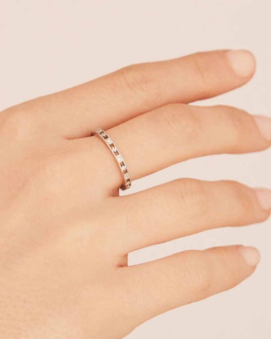 Joyas murona Finos | Anillo Plata Circonitas Etnia