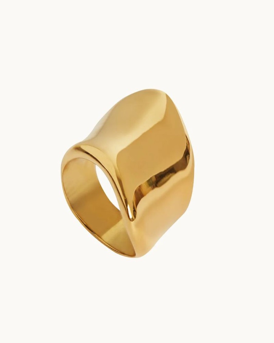 Joyas murona Grandes | Anillo Dorado Liquid