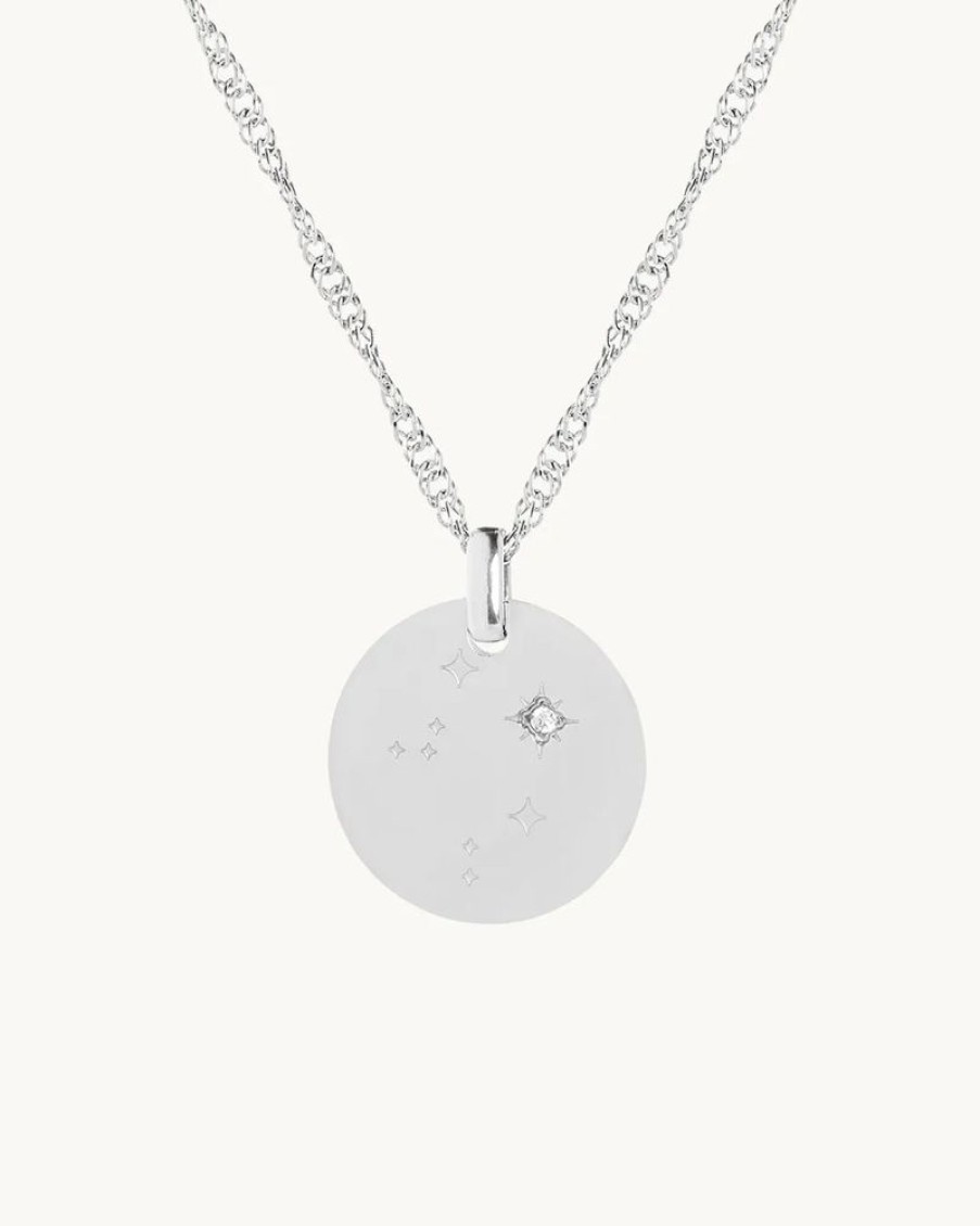 Joyas murona Minimalistas | Collar Plateado Zodiaco Libra