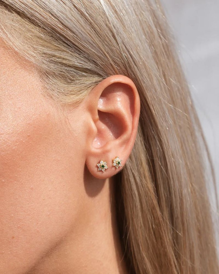 Joyas murona Pequenos | Pendientes Mini Verdes Flower