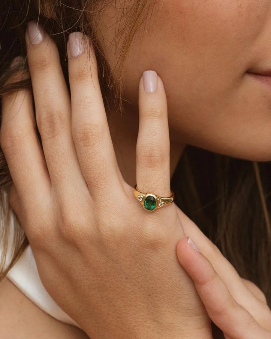 Joyas murona Con Circonitas | Anillo Jade Verde Boho