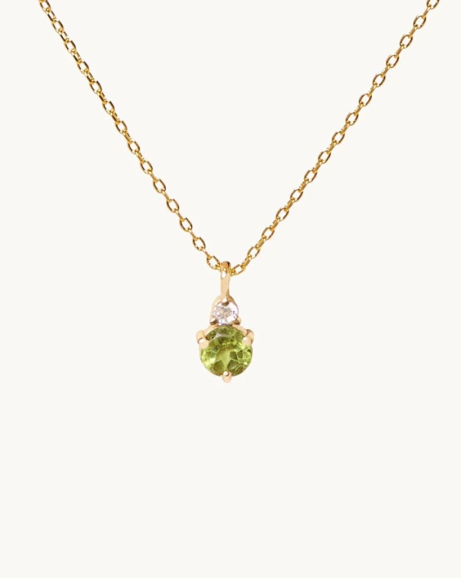 Joyas murona Minimalistas | Collar Birthstone Agosto - Peridoto