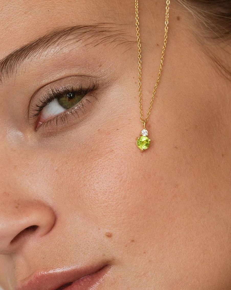 Joyas murona Minimalistas | Collar Birthstone Agosto - Peridoto