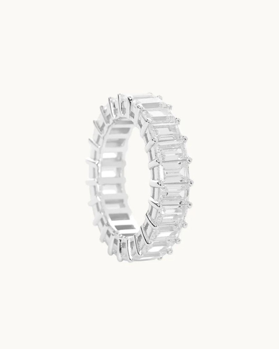 Joyas murona Grandes | Anillo Plata Baguette Luz