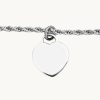 Joyas murona De Cadena | Pulsera Plateada Corazon Amore