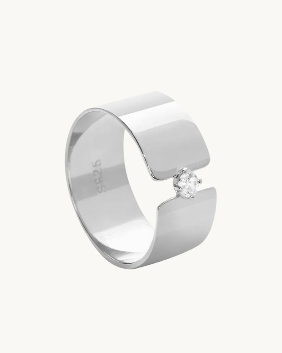 Joyas murona Grandes | Anillo Plata Ancho Cosmos