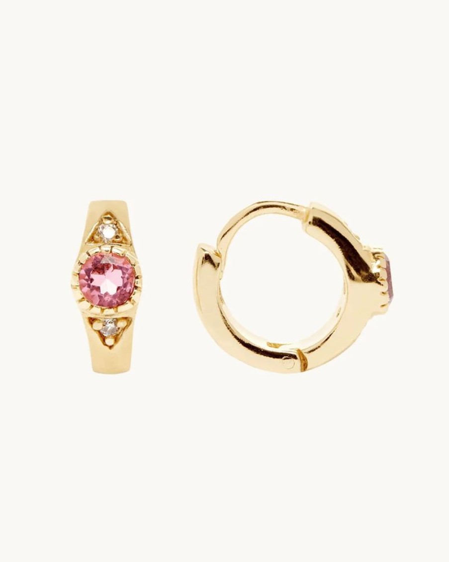 Joyas murona Aros | Aros Turmalina Rosa Boho