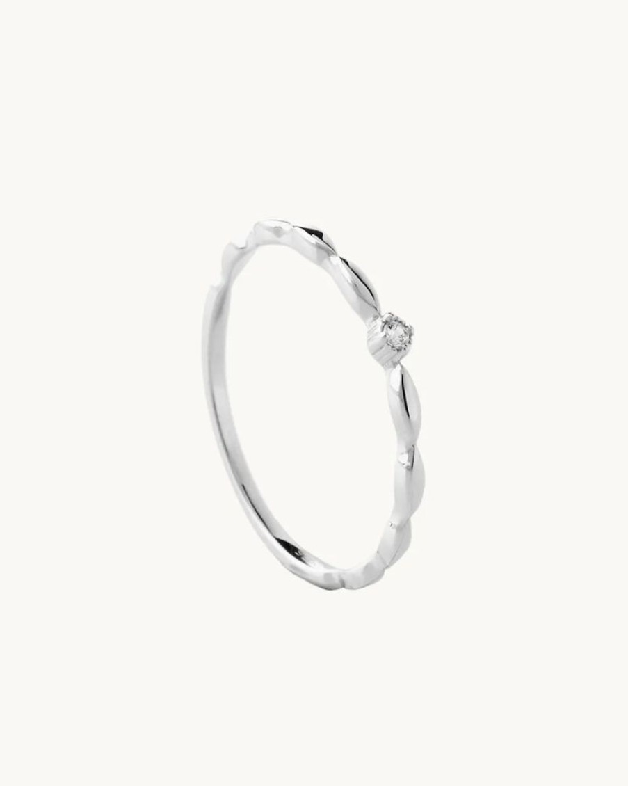 Joyas murona Finos | Anillo Plata Ondas Bubbly