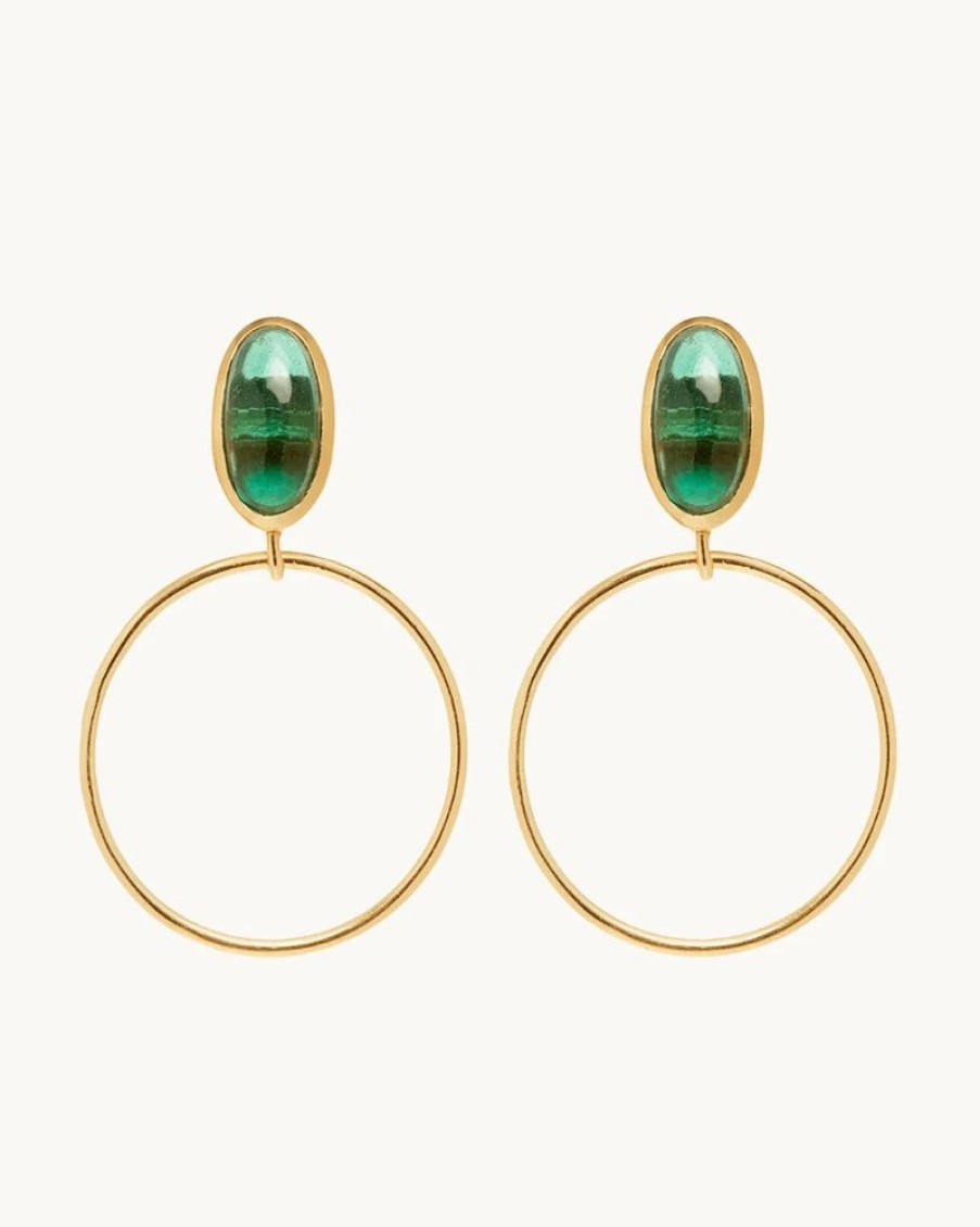 Joyas murona Piedras Colores | Pendientes Jade Verde Ela