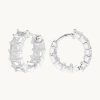 Joyas murona Aros | Aros Plata Baguette Luz