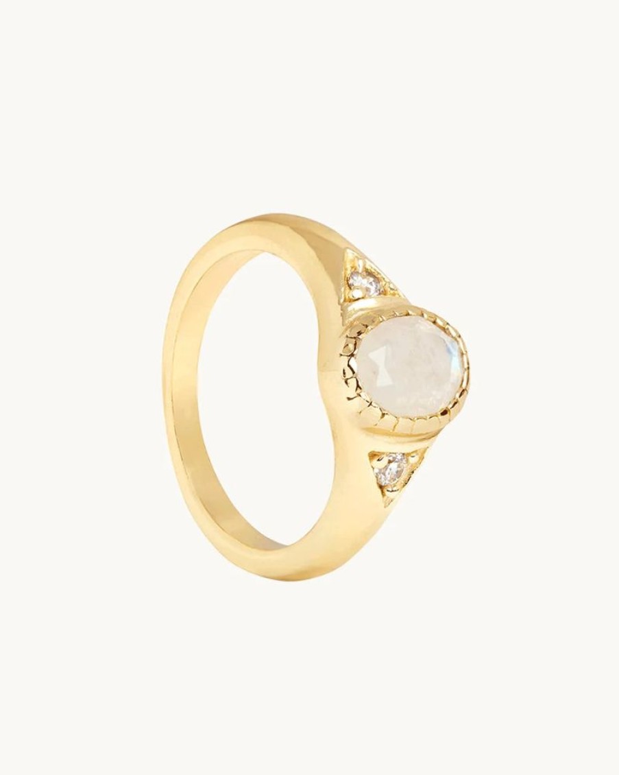 Joyas murona Con Circonitas | Anillo Piedra Lunar Boho