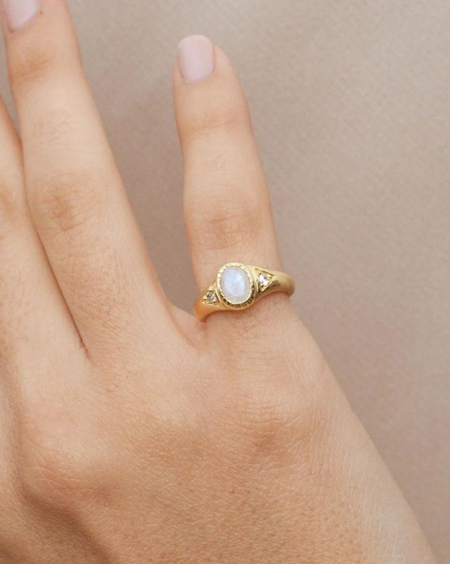 Joyas murona Con Circonitas | Anillo Piedra Lunar Boho